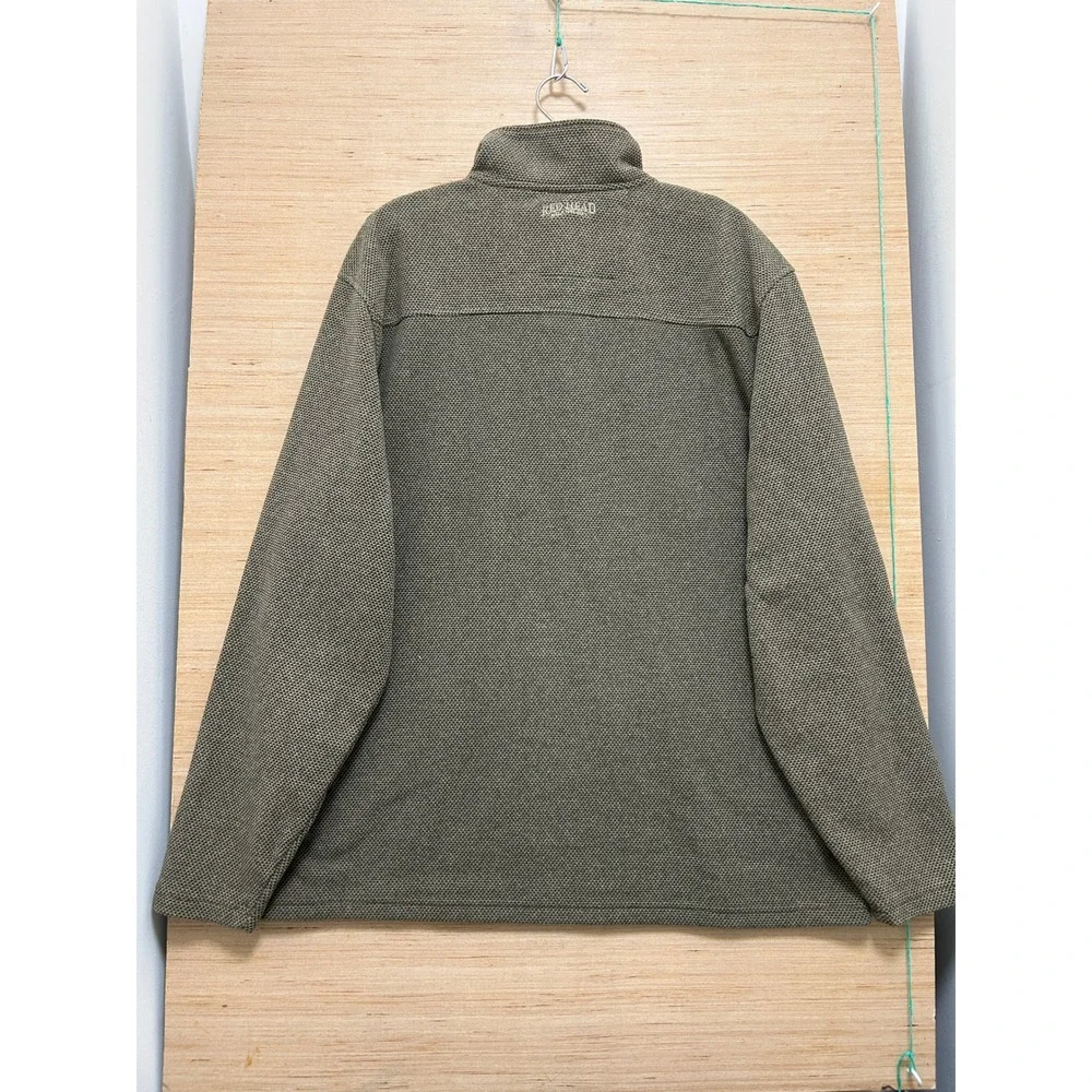 RedHead‎ Mens XL Olive Green Textured Knit Mock Neck 4-Button Pullover Sweater